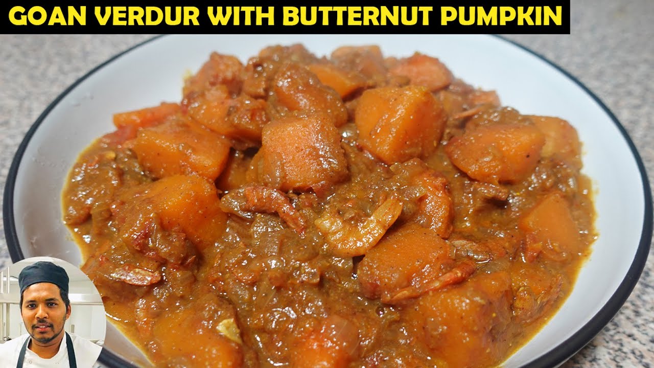 Goan Verdur Recipe with Butternut Pumpkin | Goan Curry with Prawns and Pumpkin | Goan Dudhi Recipe