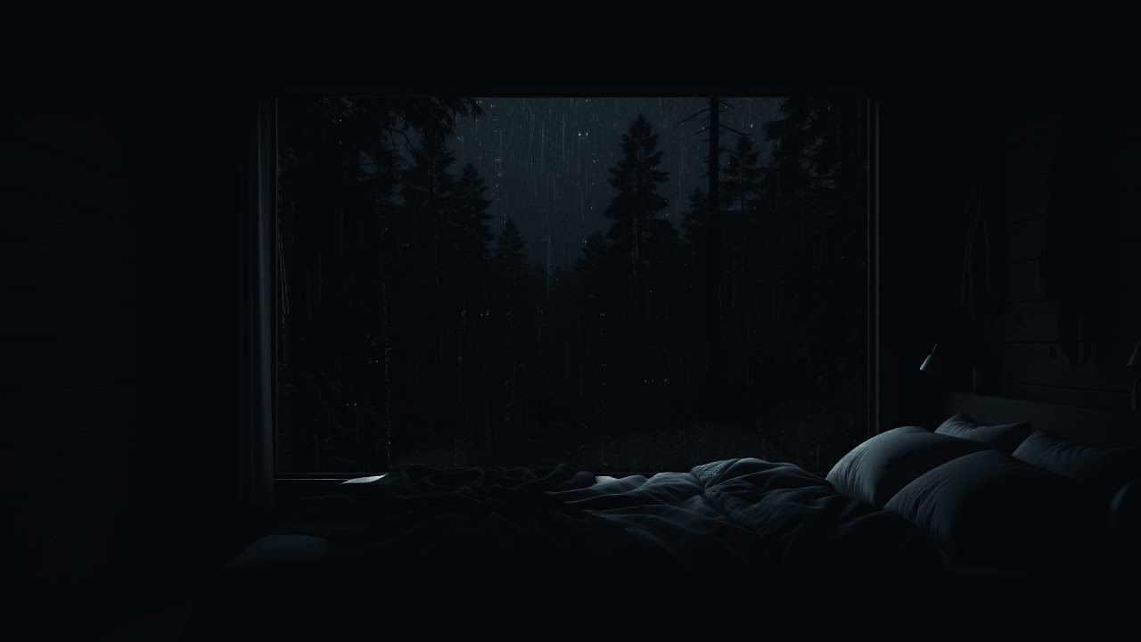 Light Rain on Window at Night | Peaceful Sleep Sounds