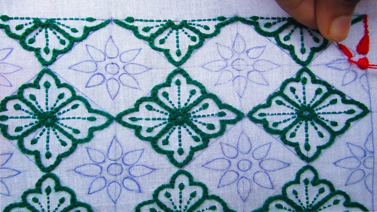 Hand Embroidery, Nakshi Kantha Stitch Tutorial, নকশী কাথা সেলাই,নকশী কাথার ডিজাইন, मोक्ष की डिजाइन