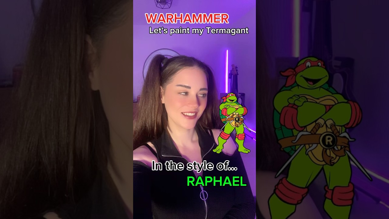 Let&lsquo;s paint my Termagant in the style of RAPHAEL💚🐢🍕 #warhammer #miniaturepainting