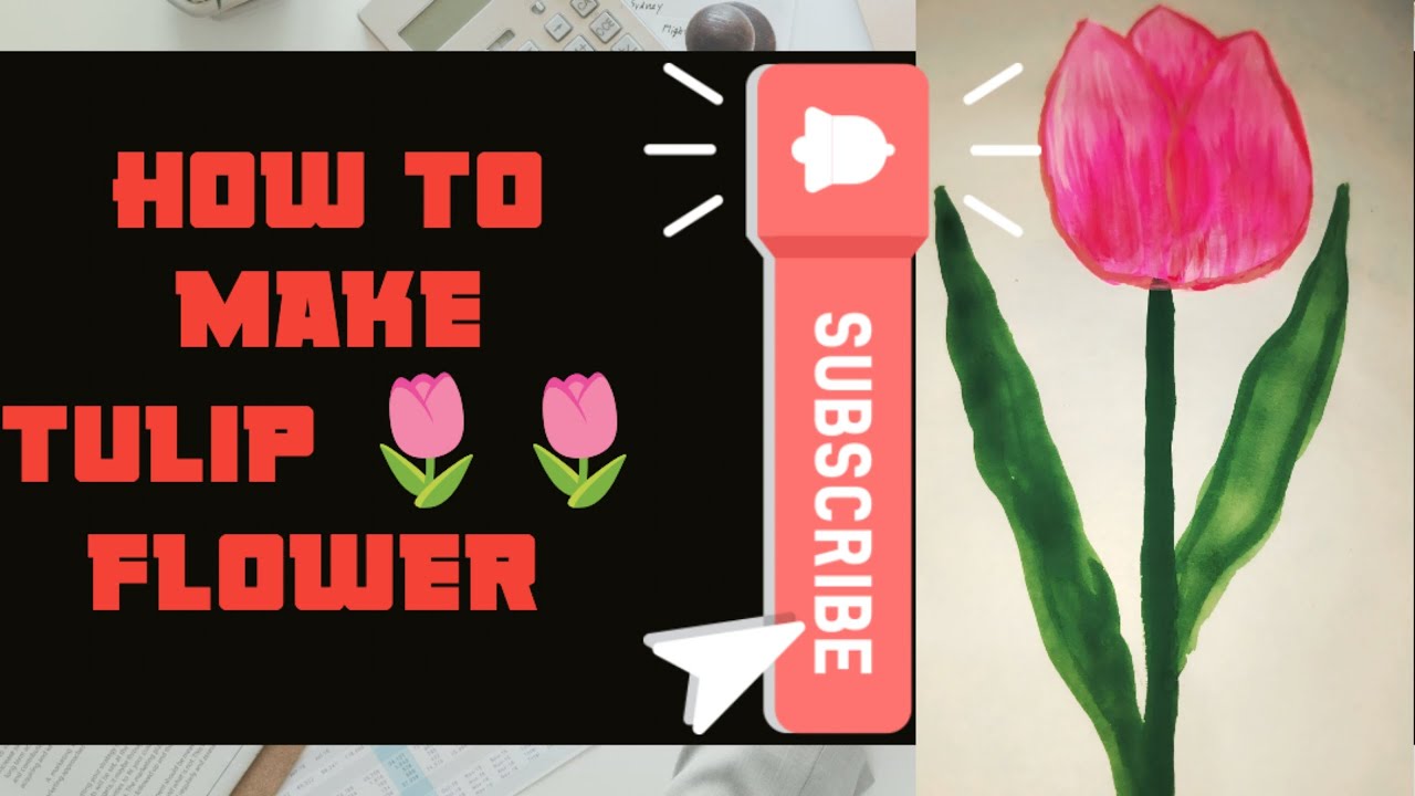 How to make tulip flower 💐 tutorial #art #painting #tutorial #viral #video #youtube 