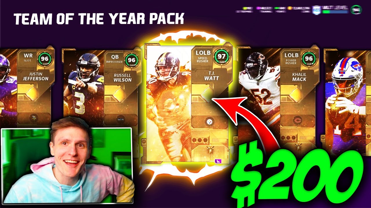 $200 Team of the Year Pack Opening... *INSANE PULL* - Madden 21 Ultimate Team