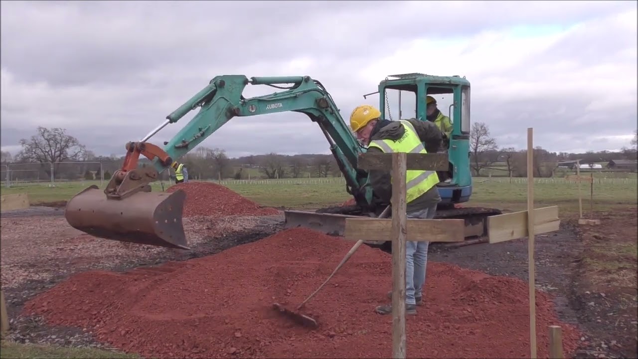 Building a car park at Malswick Site Entrance