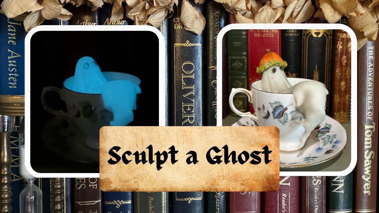 Sculpting a Polymer Clay Ghost *she glows!* Halloween DIY decor