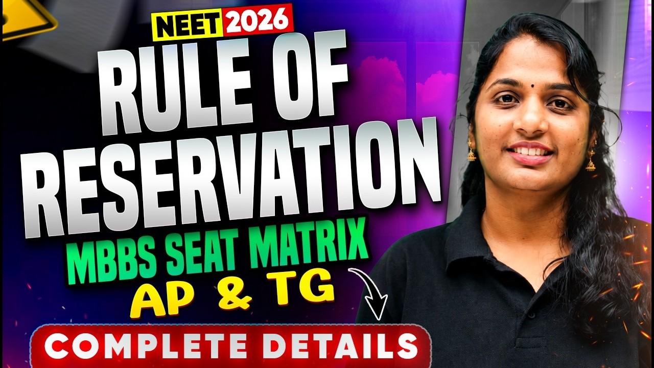 NEET 2026: Rule of Reservation | MBBS Seat Matrix Explained (AP & TG) | PW NEET Telugu