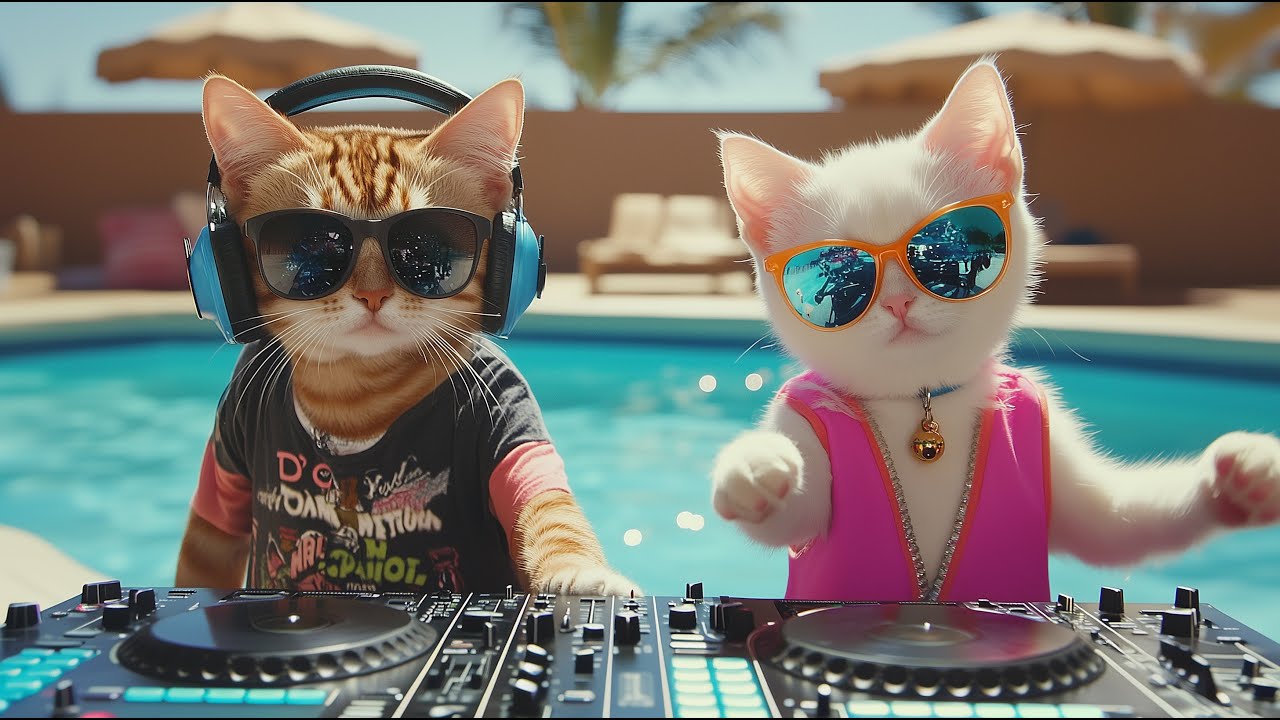 DJ MIAWW Live &ndash; Love Beats by the Pool 🐾💕 | Chill House Grooves with the Coolest Cat Duo