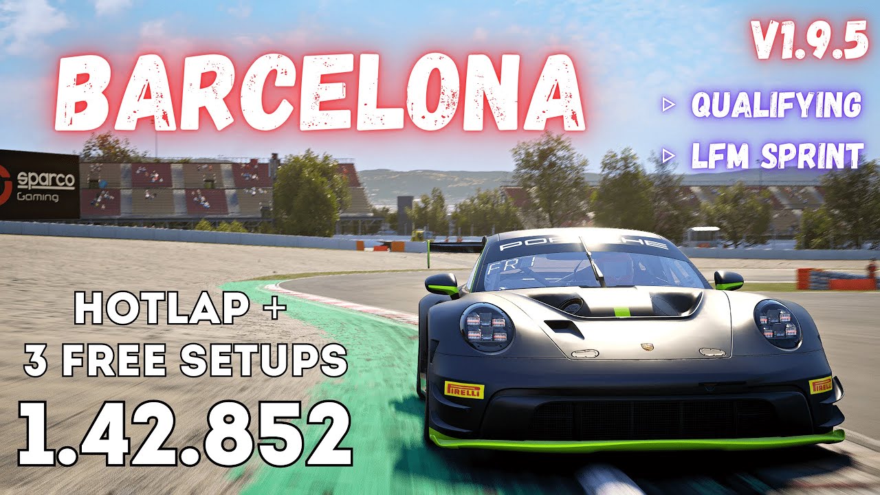 PORSCHE 992 GT3 R | BARCELONA 1.42.8 | HOTLAP + FREE SETUP | ACC v1.9