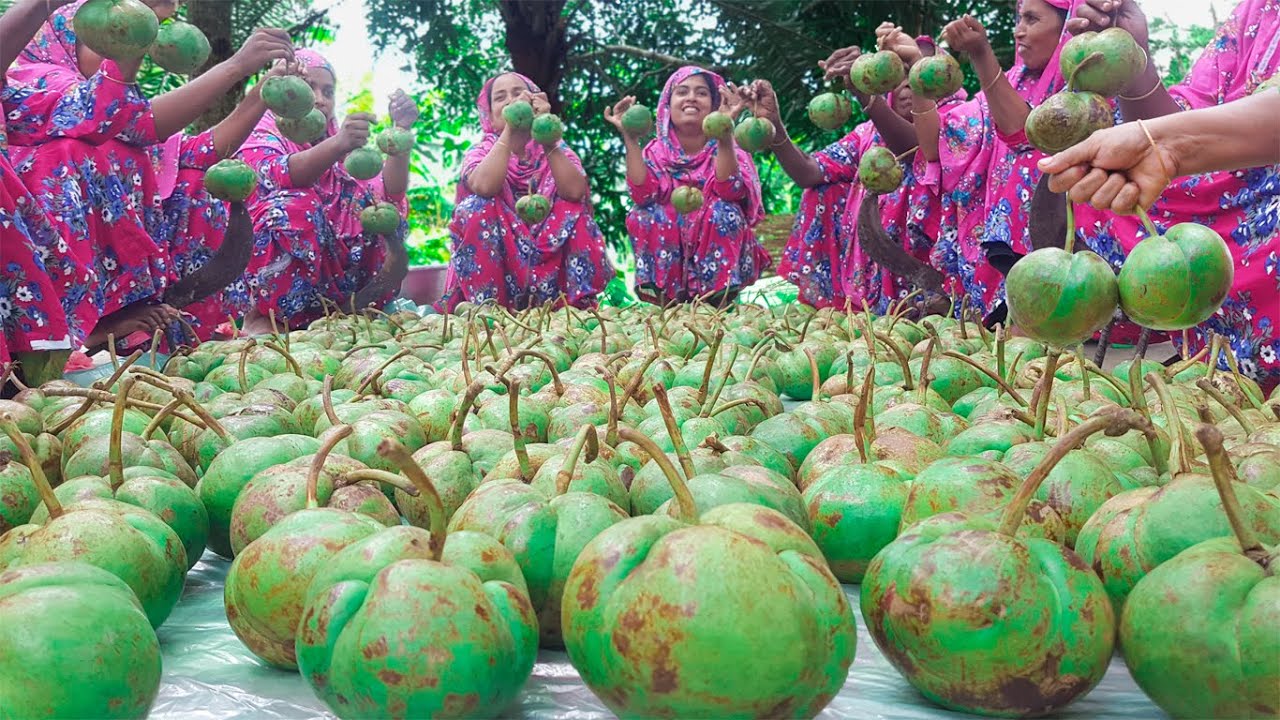Mouth Watering Elephant Apple pickle - Delicious Hodgepodge With Chalta Achar for Villagers