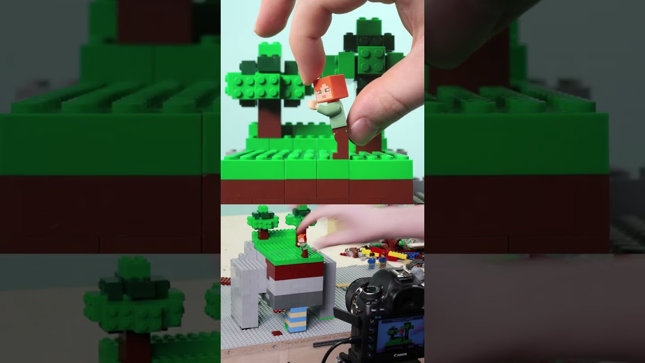 LEGO Minecraft Digging (Behind the Scenes) #short STOP MOTION | Billy Bricks