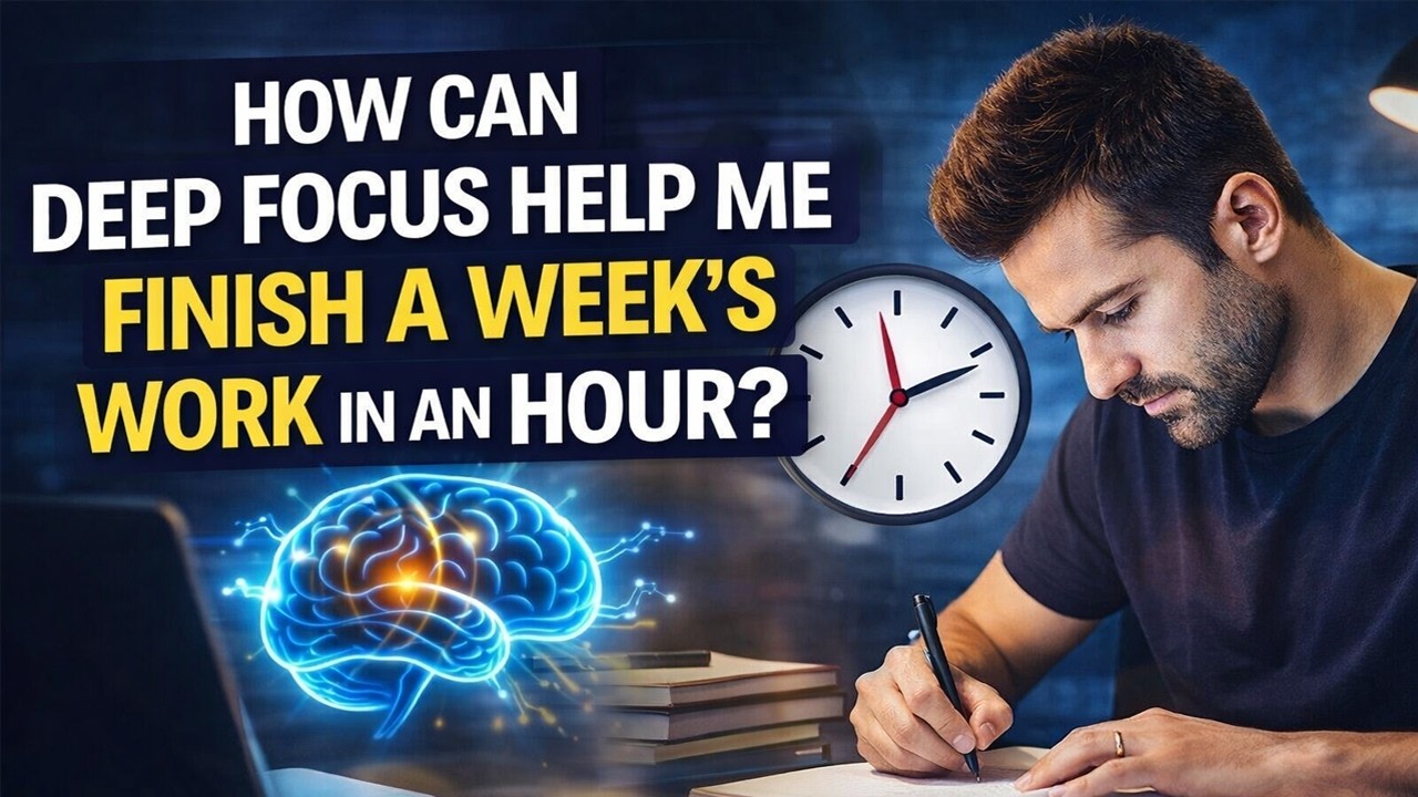 How can deep focus help me finish a week's work in 1 hours