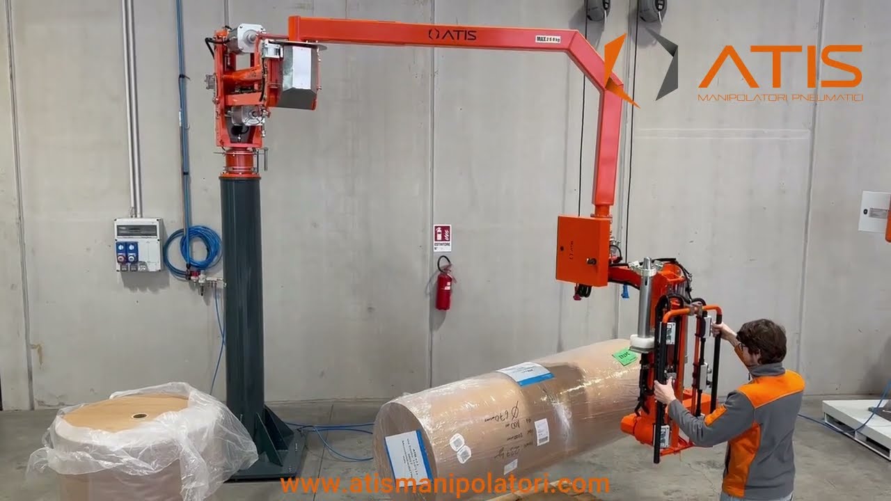 Roll Lifter, Reel handling, industrial manipulator for bobbins, rolls handler manipulator
