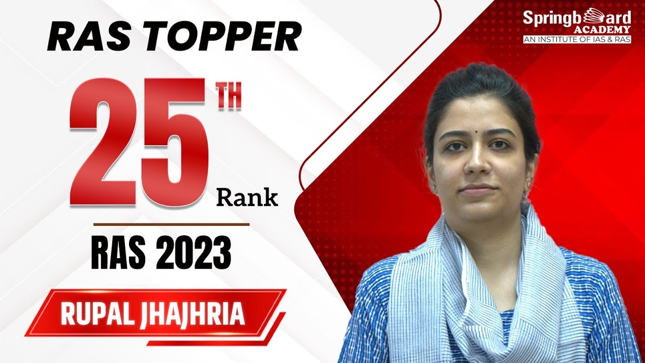 Ms.Rupal Jhajhria  | RAS-2023 | Rank-25 | | Mock Interview | SpringBoard Academy
