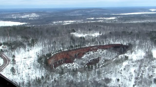 Filming Over Iron Mountain, Michigan (Inside Helicopter)