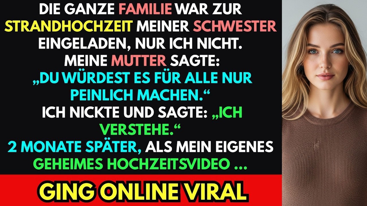 Mama sagte, ich würde die Hochzeit meiner Schwester peinlich machen–sie wussten nicht, was ich vorh…