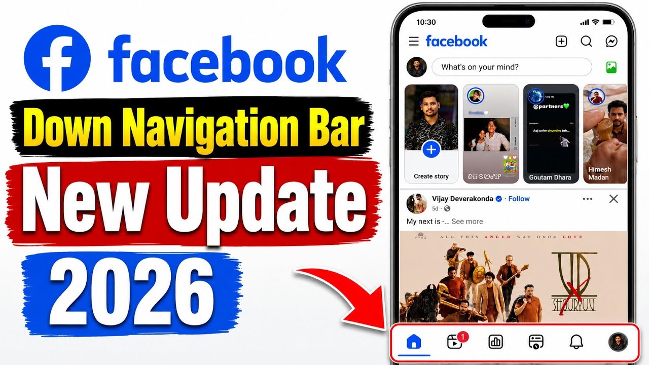 Facebook Down Navigation Bar Update 2026 | How to Up to Down Navigation Bar on Facebook