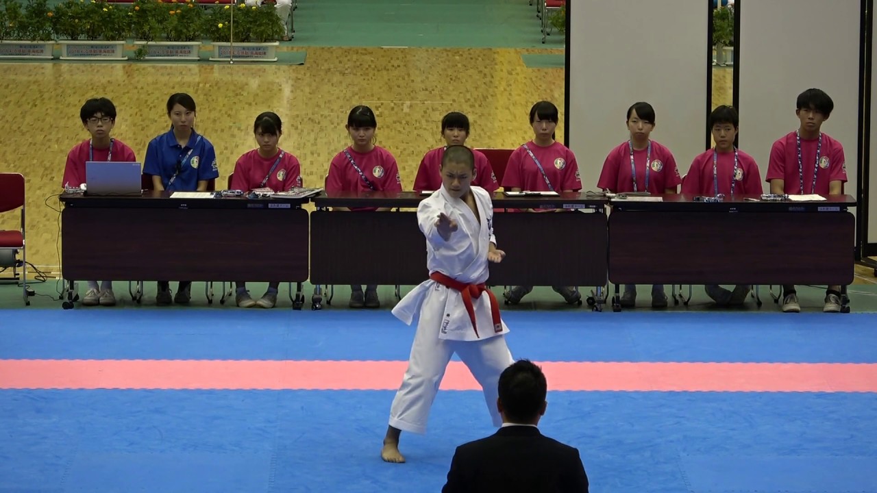 2018IH 空手道 男子 個人形 決勝 舟田 日本航空（山梨県 ）対 笹岡  浪速（大阪府）