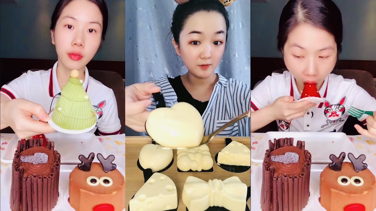 ASMR MINI MOUSSE CAKES Mukbang |먹방 | 饮食表演 | การแสดงการกิน| 食事ショー