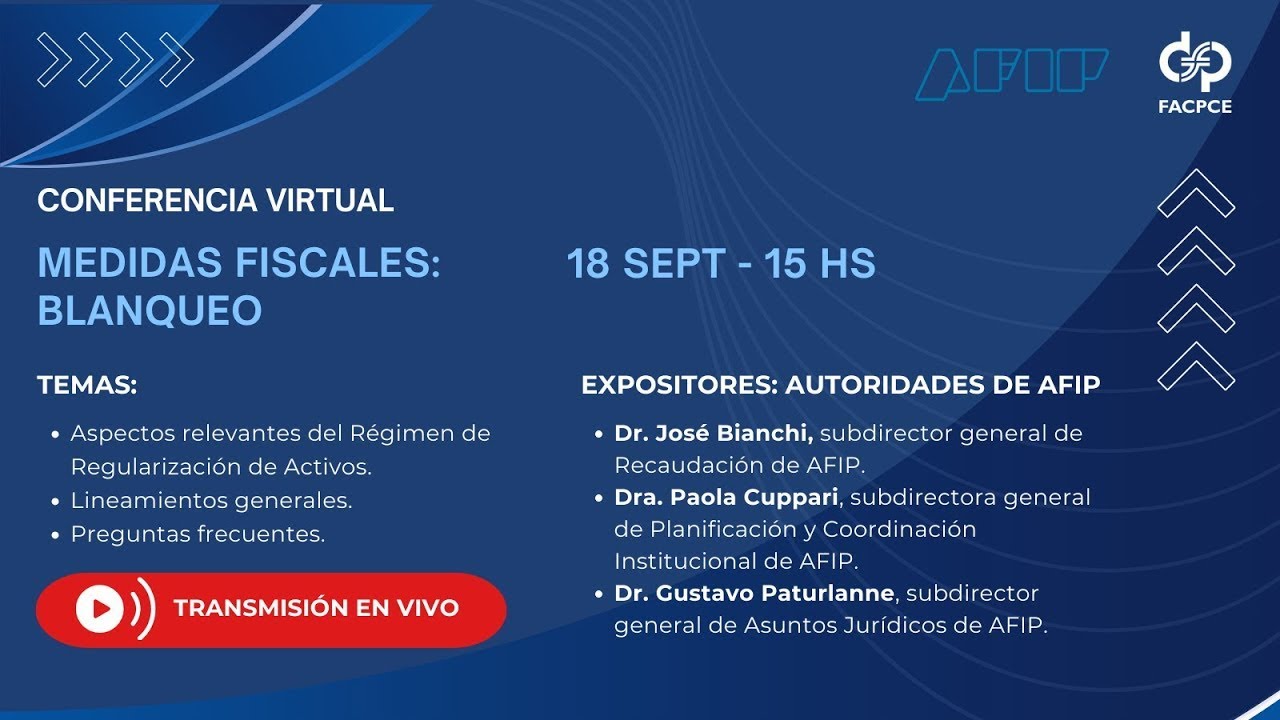 MEDIDAS FISCALES: BLANQUEO FACPCE
