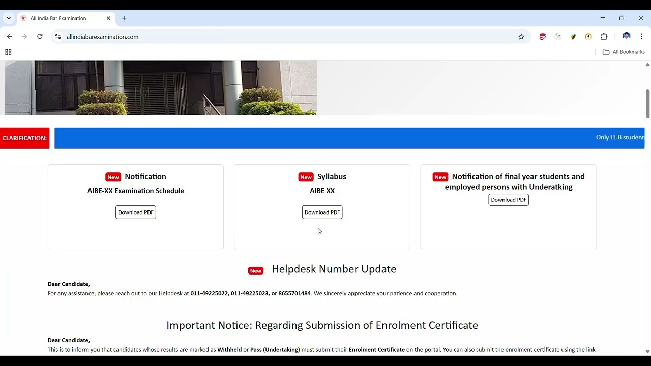 AIBE 20 Exam Notification, Schedule and Syllabus