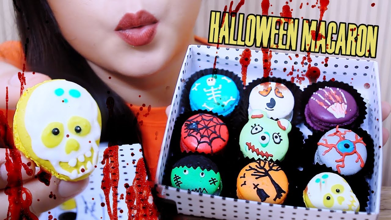 ASMR Supernatural Macaron Box for Halloween,Satisfying soft crunchy EATING SOUNDS | LINH-ASMR