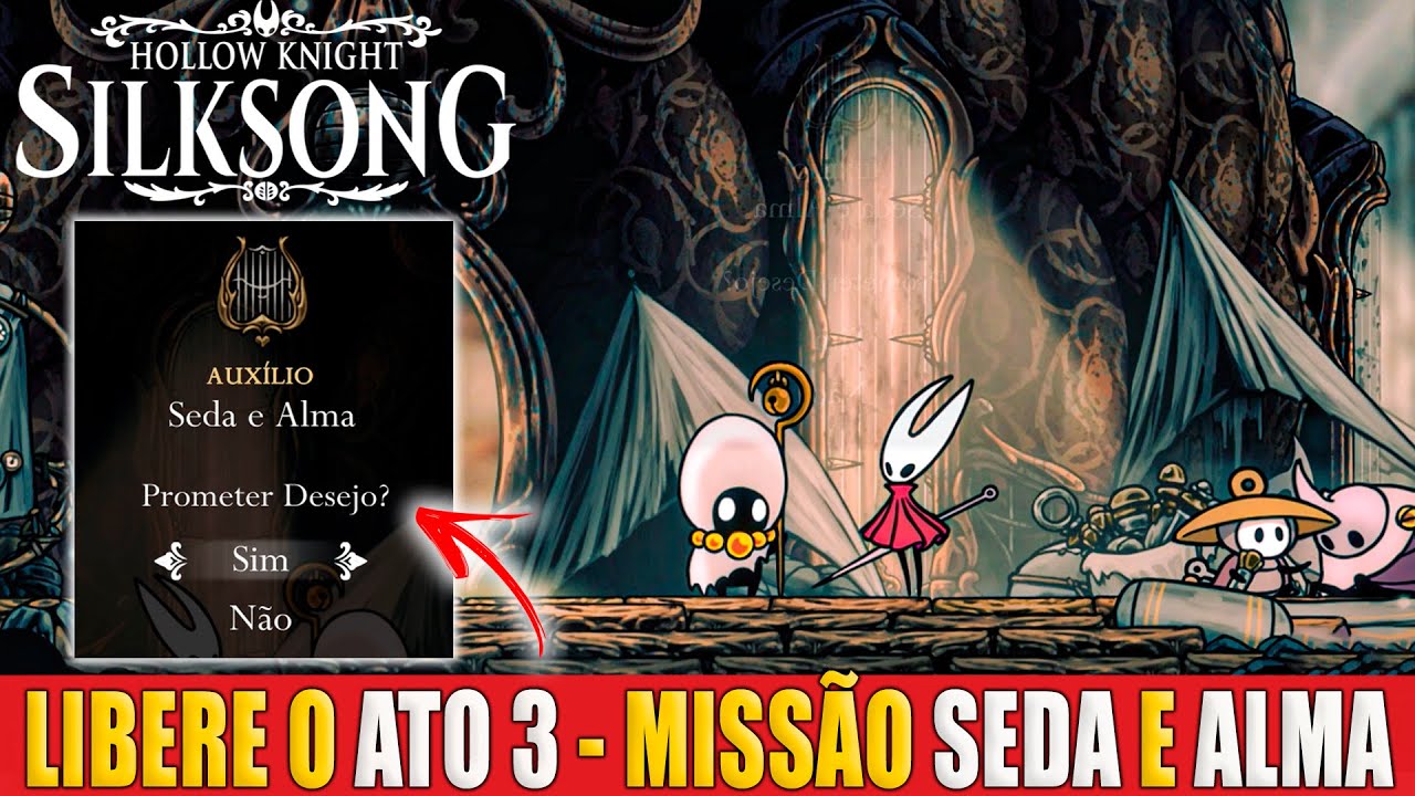 Hollow Knight Silksong Como Chegar no Ato 3 Abismo (Miss&atilde;o Seda e Alma)