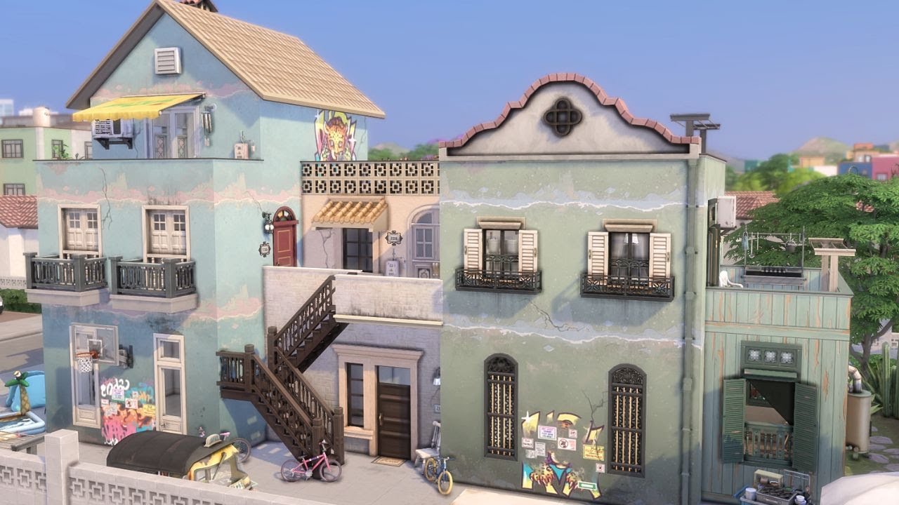 Rundown Apartment Block 🏘️ | The Sims 4: Speed Build with Soft Music ♡