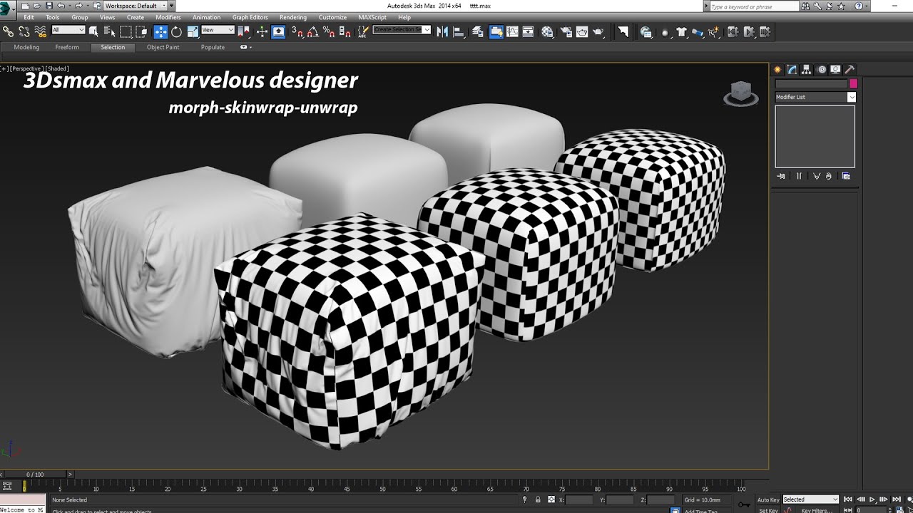 3DsMax and Marvelous designer (morph, skinwarp and unwrap)