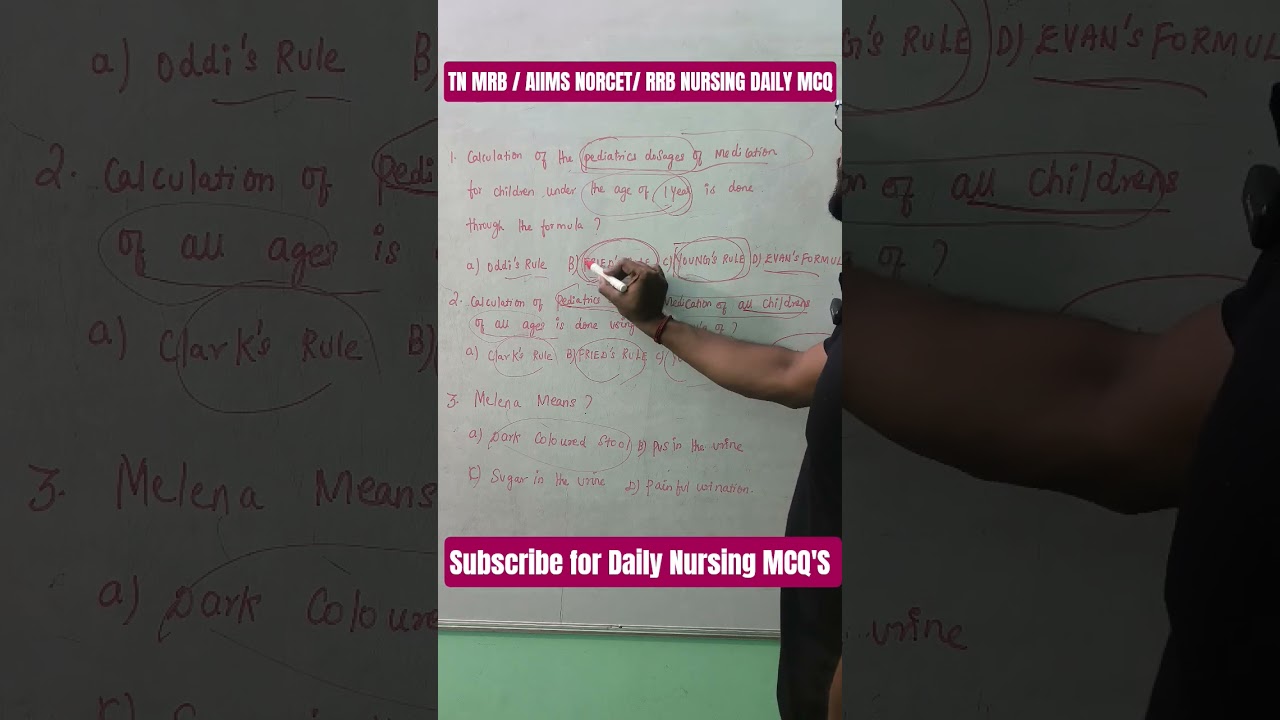 TN MRB AIIMS NORCET RRB NURSING DAILY MCQ'S 