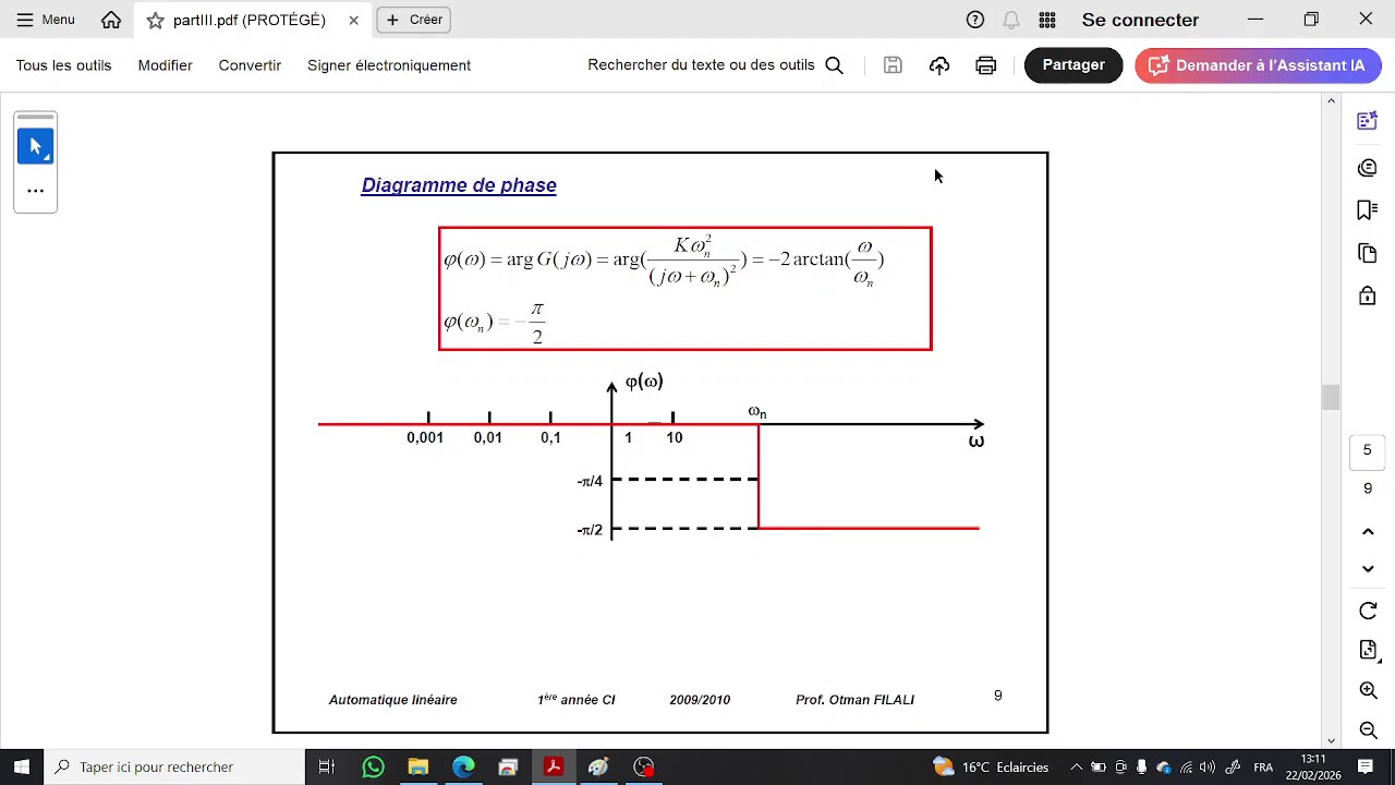 Cours automatique part 3: Réponse fréquentielle