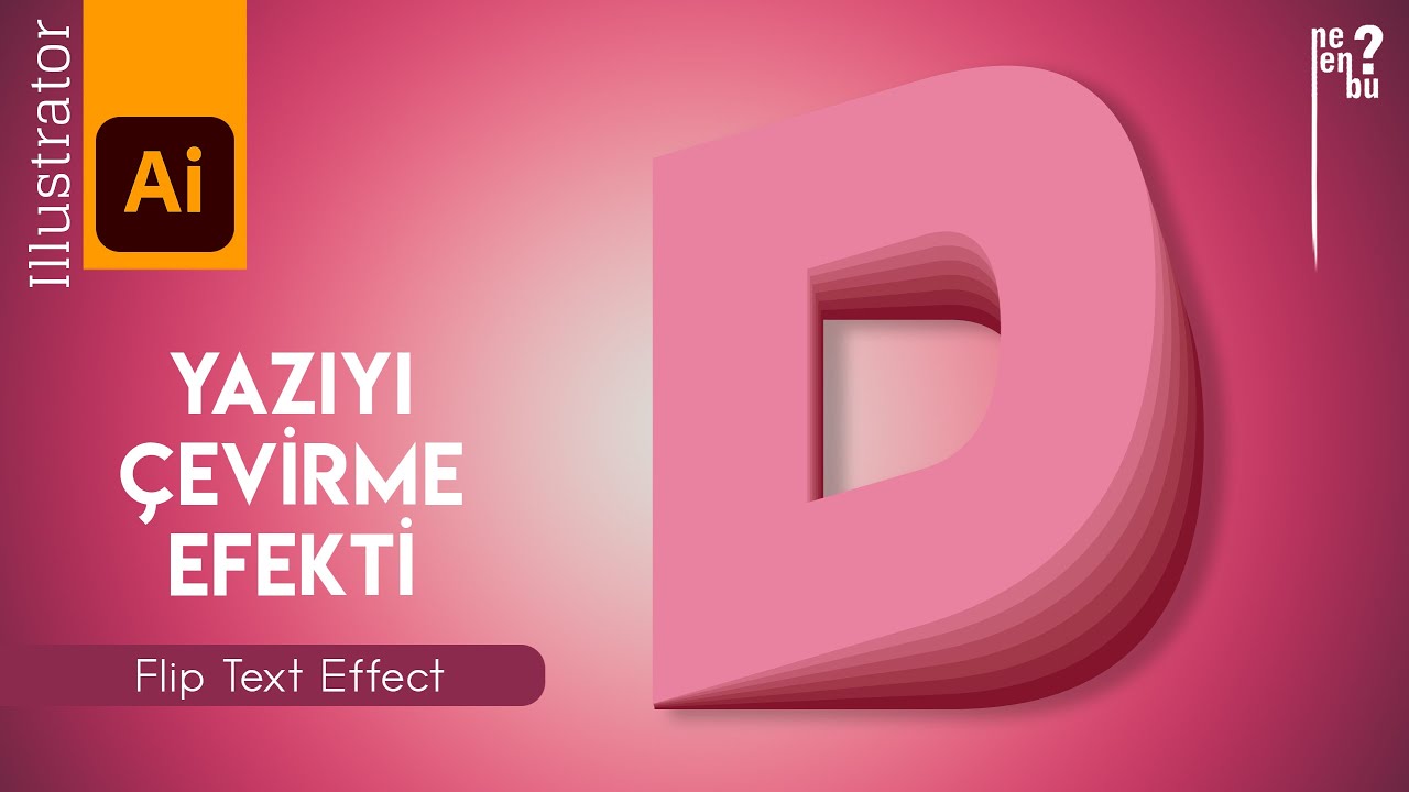 Yazıyı Ters Çevirme Efekti (Flip Text) Yapımı – Illustrator Eğitim Dersleri