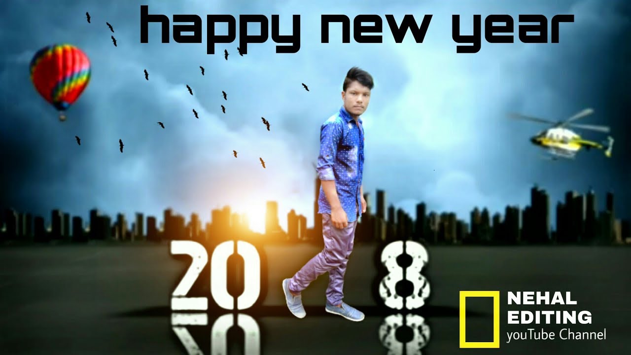 happy new year 2018 new style editing picsArt.