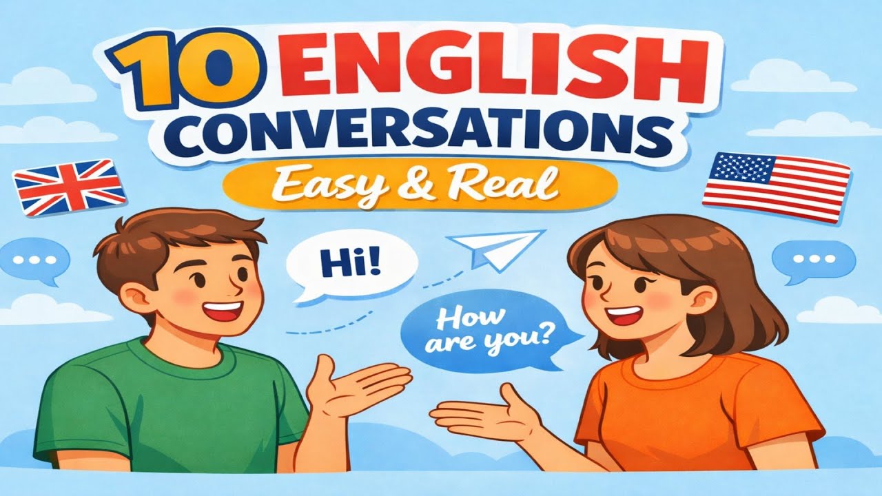 10 English Conversations – Easy & Real