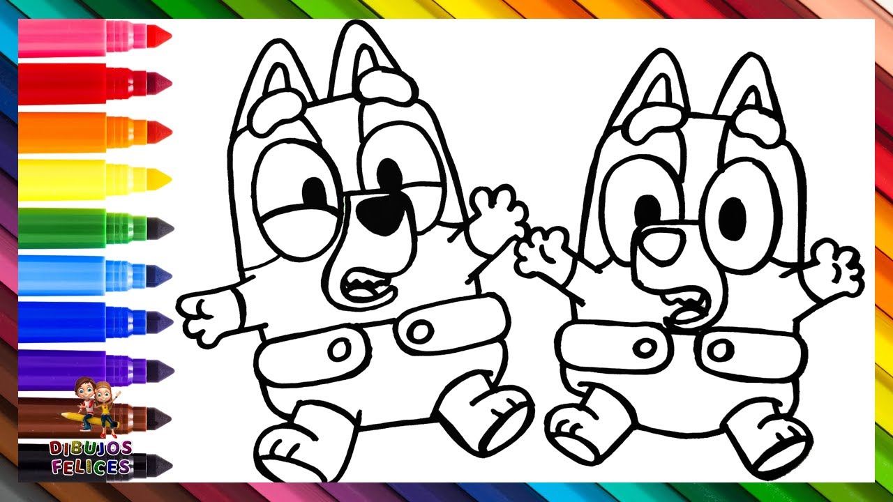 Dibuja y Colorea A La Beb&eacute;  Y La Beb&eacute; Bingo 🐶🍼🐶 Dibujos Para Ni&ntilde;os