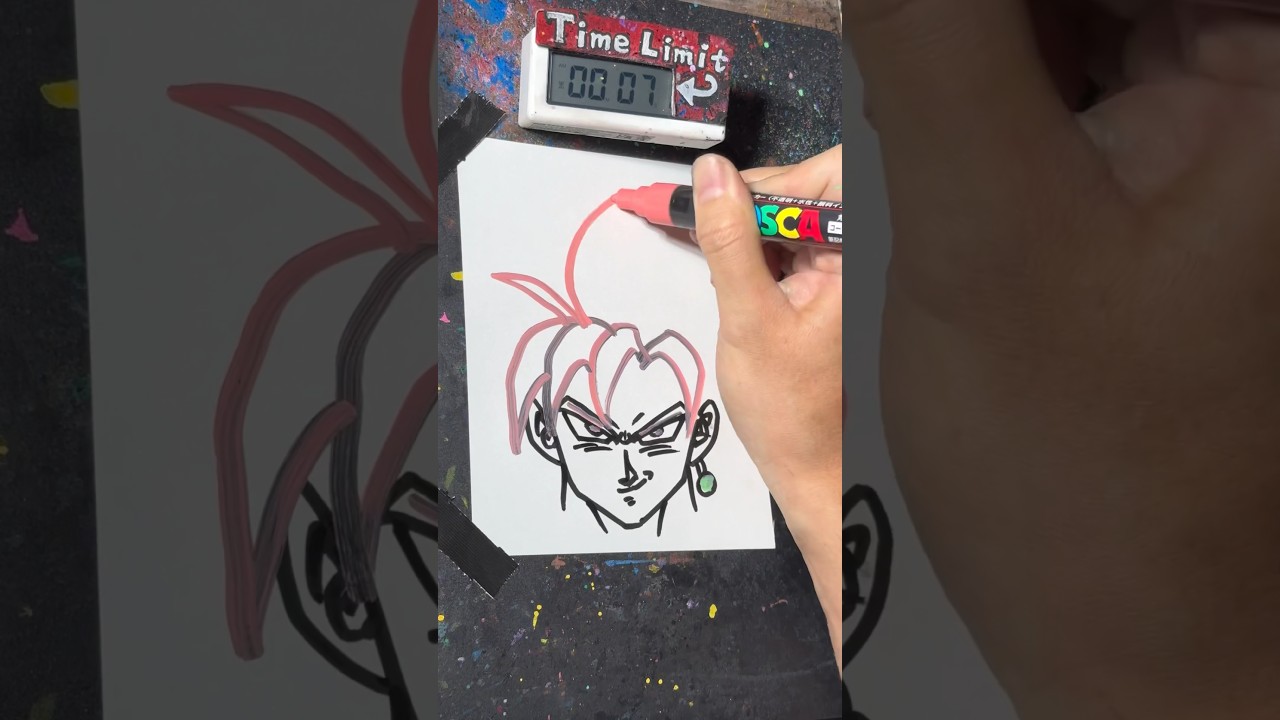 【ASMR】Drawing Goku Black in 40 Sec