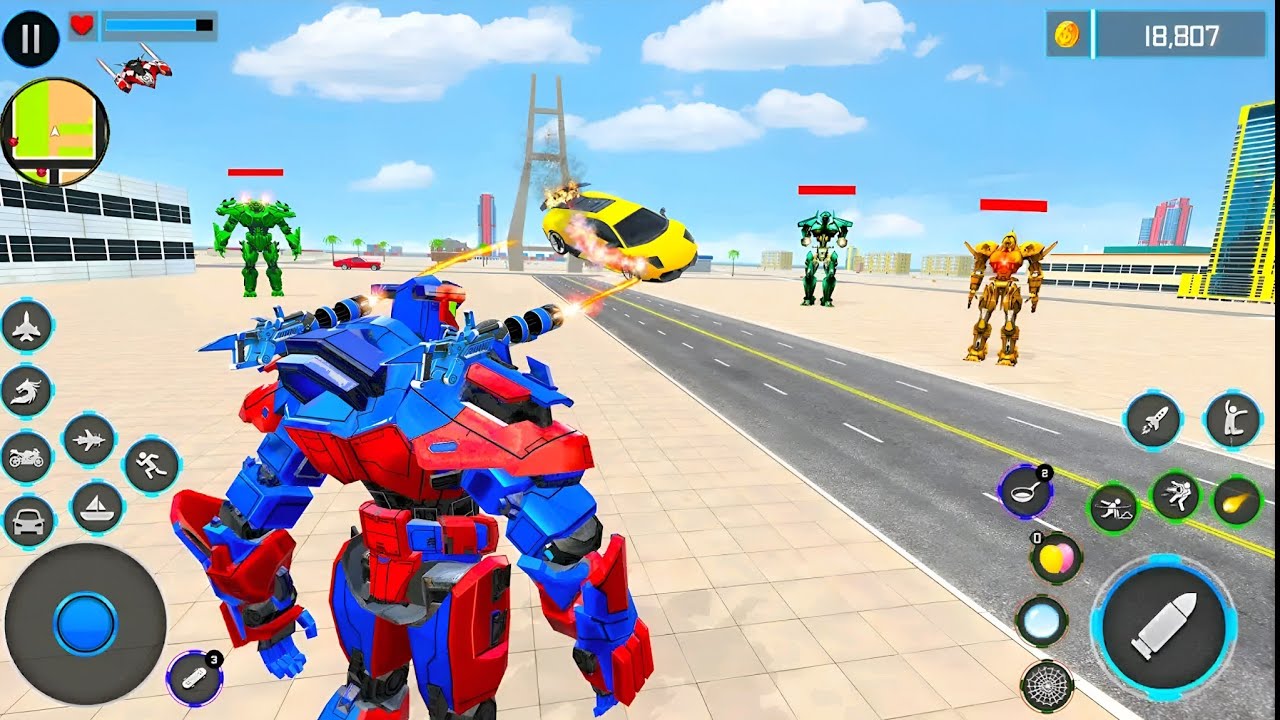 Flying Police Bike Robot Transformation Bus Jet Helicopter Dragon Boat Game 3D 2026