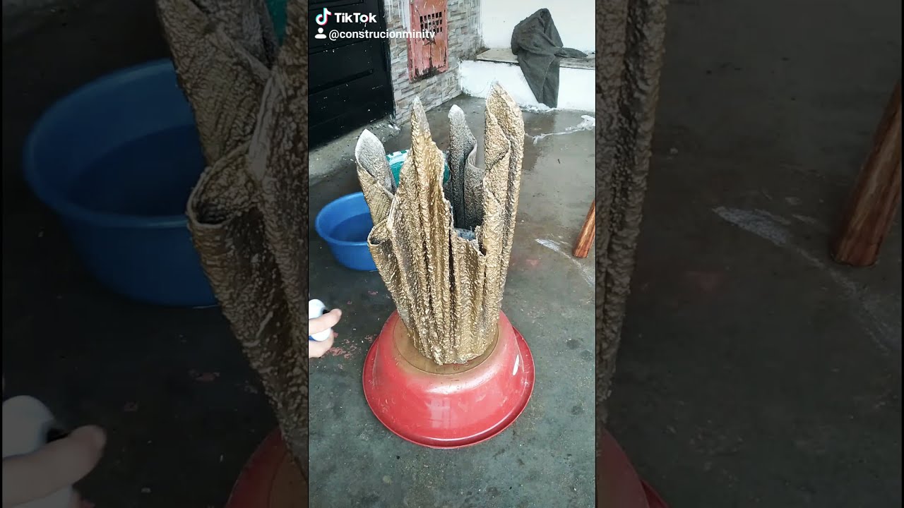 matera echa con un toalla y cemento