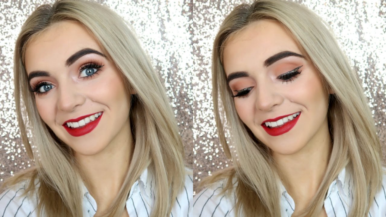 Glitter Liner & Red Lips Makeup Tutorial | Jamie Johnston
