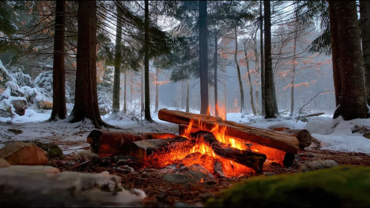 A Calm Winter Night Indoors | Fireplace Sounds for Deep Sleep