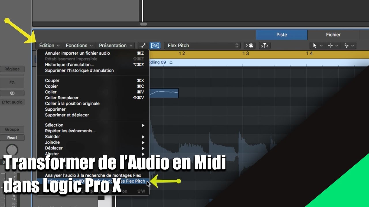 Tutoriel Logic Pro X (en Français): comment transformer de l'audio en Midi.