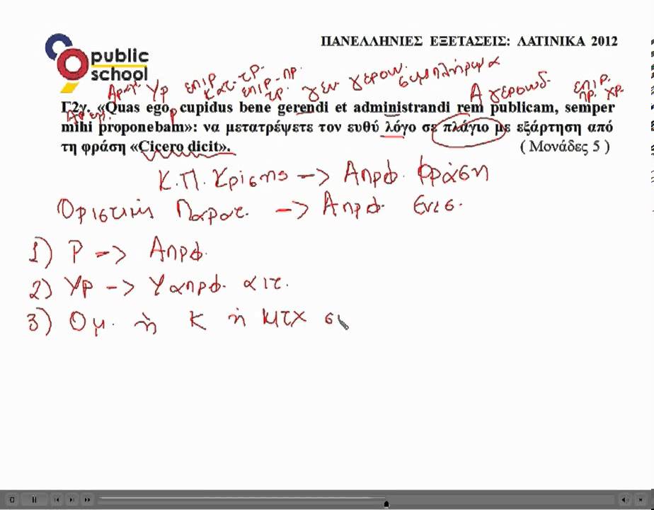 Θέματα 2012 Γ2(γ).Μετατροπή σε πλάγιο - Λατινικά Γ' λυκείου