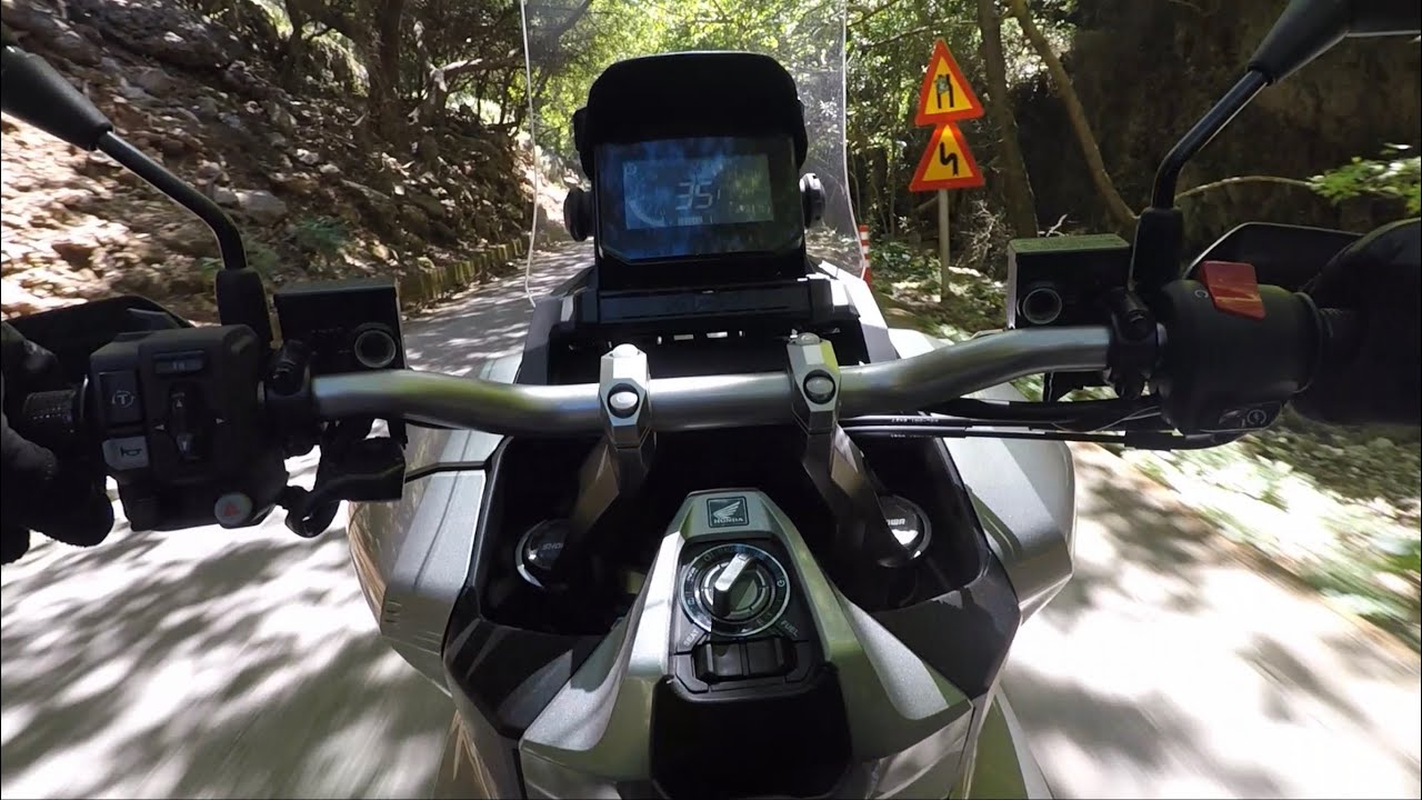 Honda ADV 350 | Mountain riding with turns POV | Road from Chania to Therisos