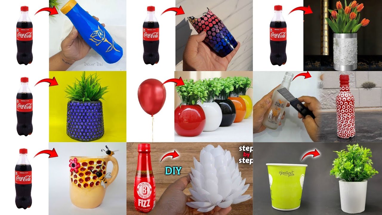 10 Ideas to Make with White cement and Waste Materials !