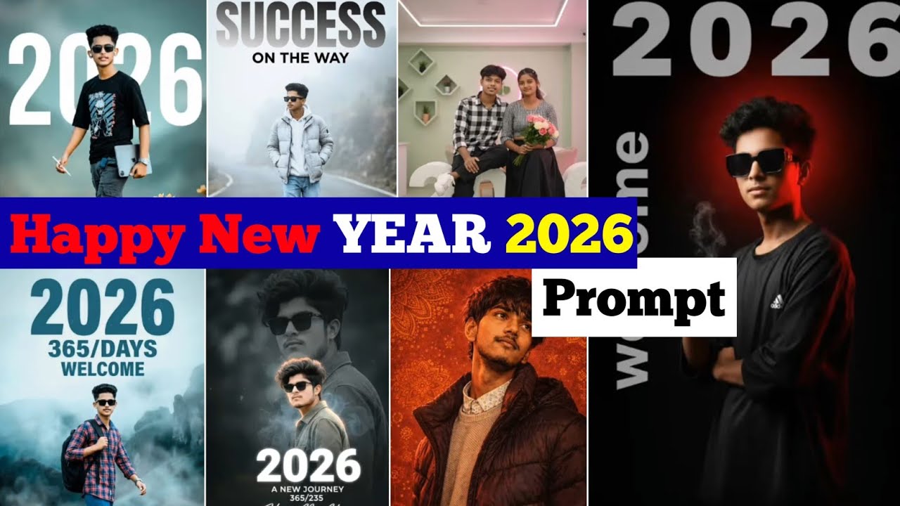 Trending Happy New Year 2026 Photo Editing Prompts | Google Gemini New Year Photo Editing Kaise Kare