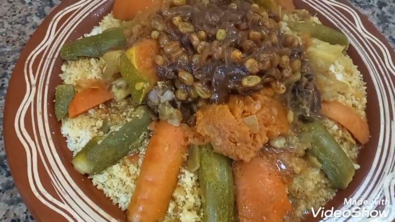كوسكوس مغربي بالتفاية والخضرة شي حاجة روعة