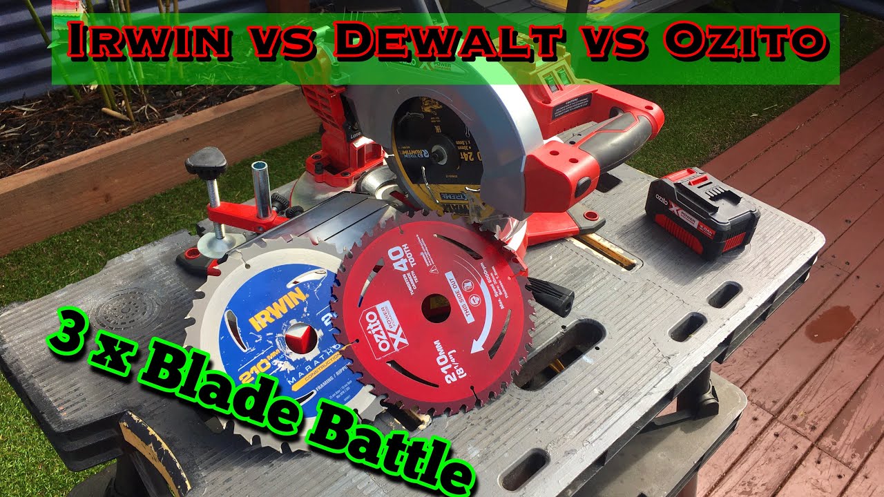 Ozito Mitre Saw 3 x blade battle