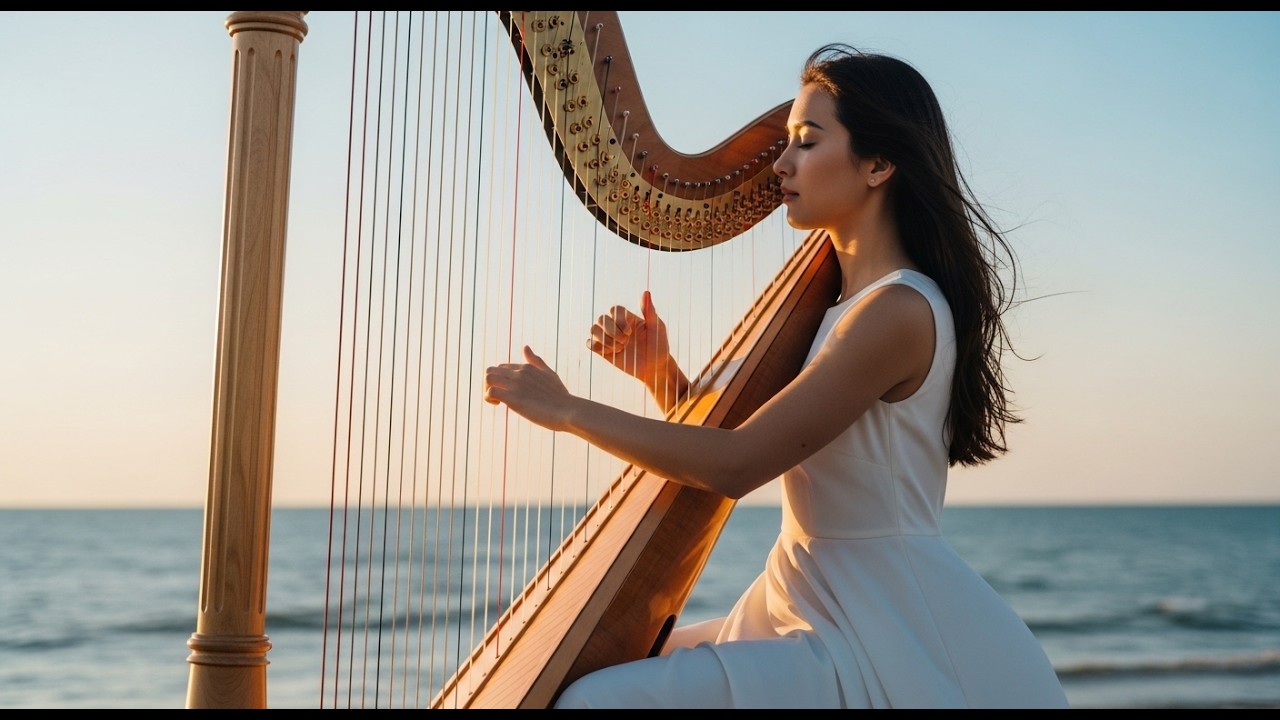 Arpa Angelical para Dormir 😌 Música Instrumental Antiestrés y Relajación Profunda