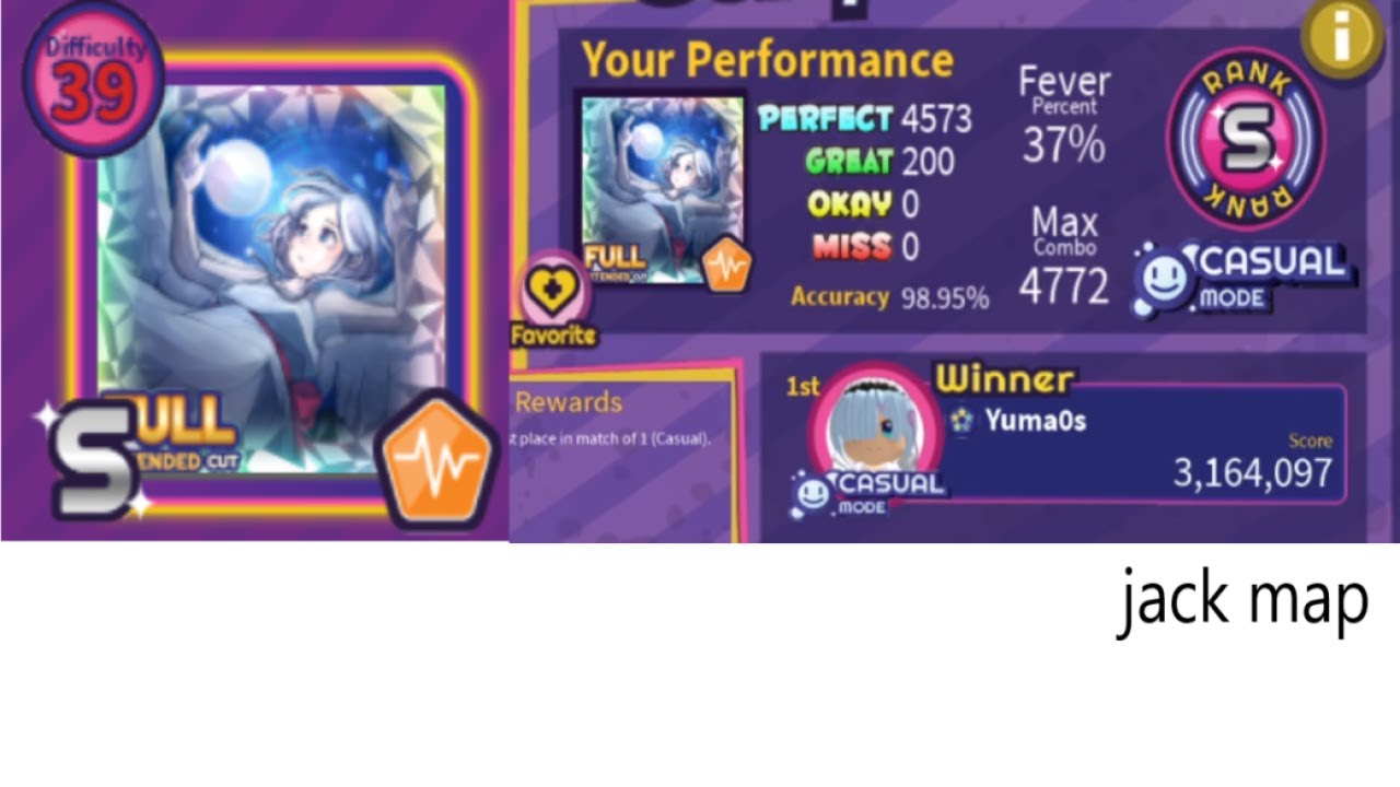 (Full Combo) Nogear / Casual | sink to the deep sea world (Hard) Difficulty 39 | 98.95%