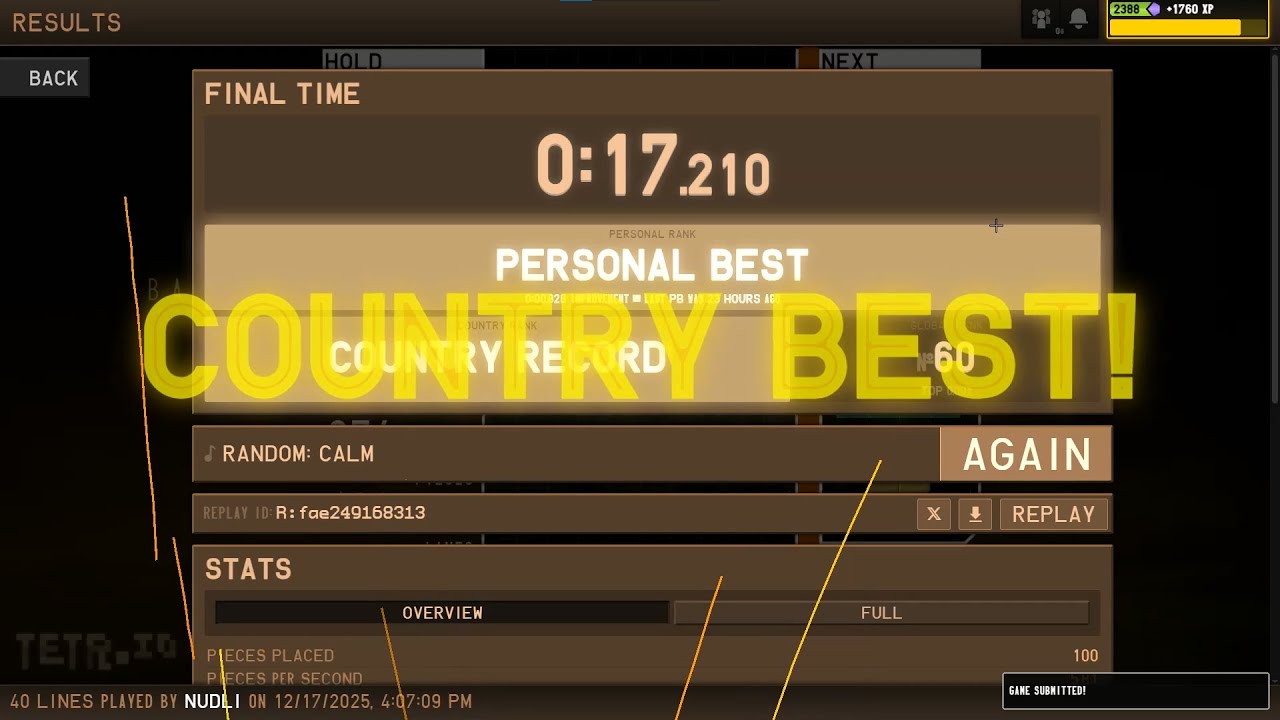 #60 TETR.IO 40 Lines Sprint (17.210s)