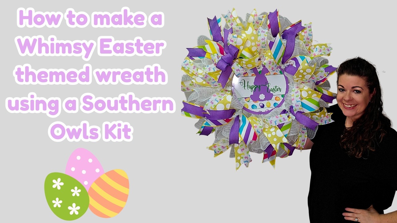 Как сделать пасхальный венок с кроликом, используя набор от Southern Owls.