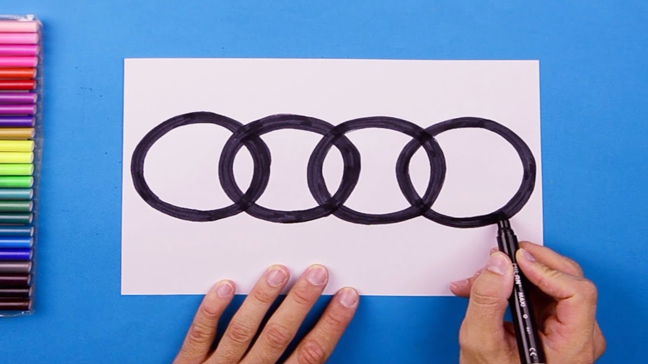How to draw Audi Logo